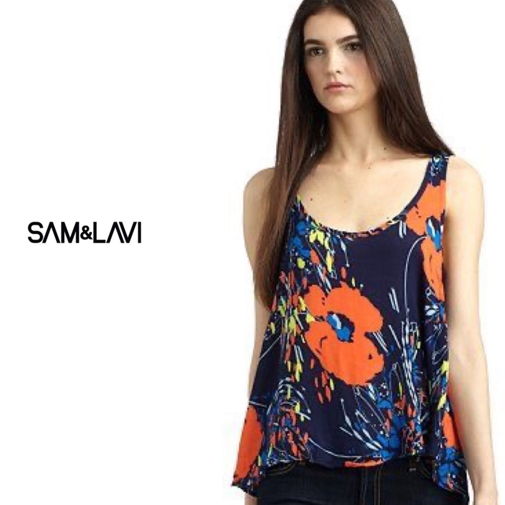 Sam & Lavi Brigitte floral Poppy print tank